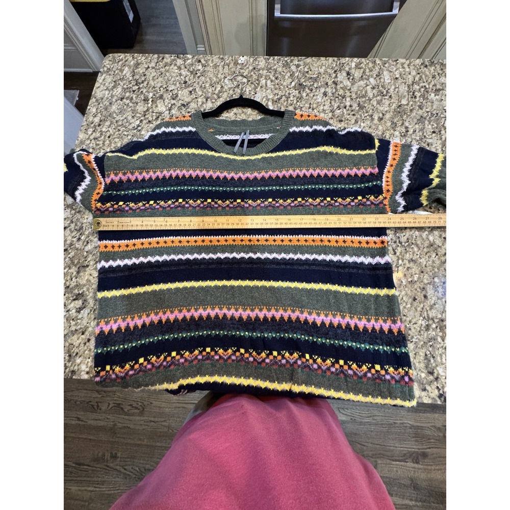 By Anthropologie Layered Sweater Dress Multicolor Striped Size Large Stripe Wool - Picture 8 of 11